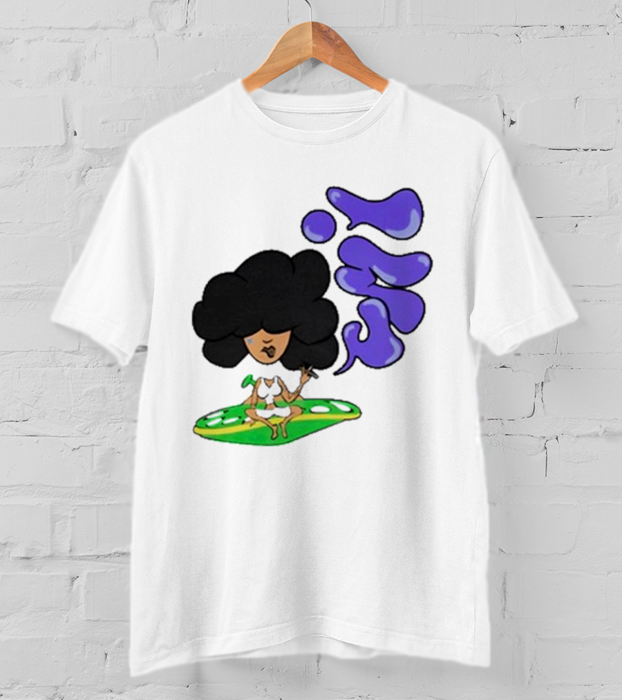 Whoisumi Umi Ufo Smoking Afro Character T-Shirt