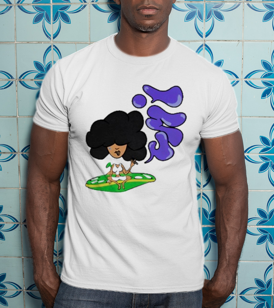 Whoisumi Umi Ufo Smoking Afro Character T-Shirt