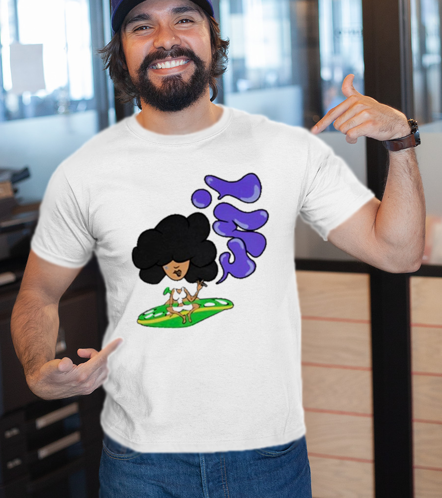 Whoisumi Umi Ufo Smoking Afro Character T-Shirt
