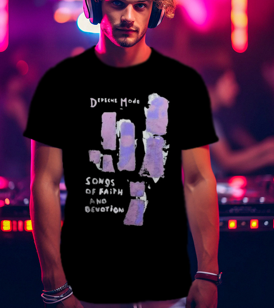 Depeche Mode Songs Of Faith And Devotion Abstract Violet Hand T-Shirt