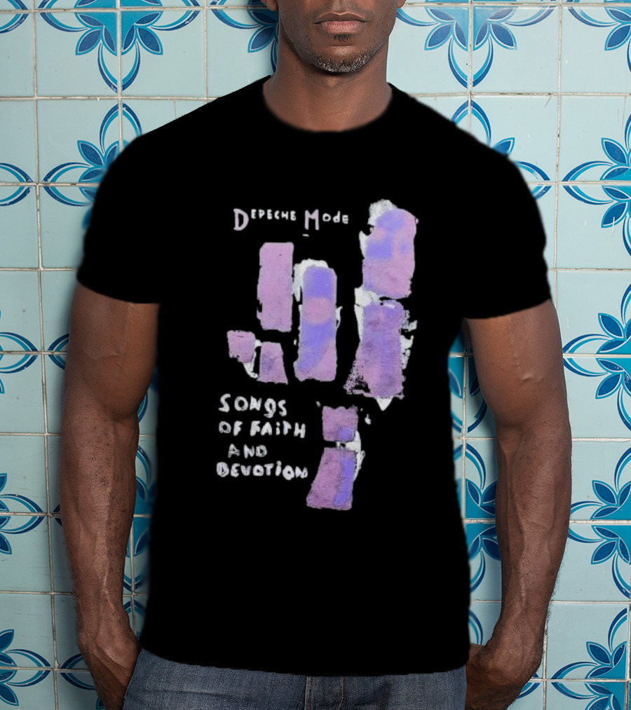 Depeche Mode Songs Of Faith And Devotion Abstract Violet Hand T-Shirt