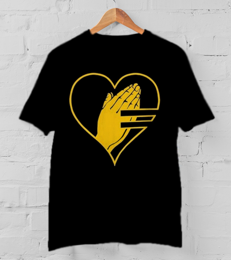 God Is Love Heart Praying Hands Yellow Equality T-Shirt