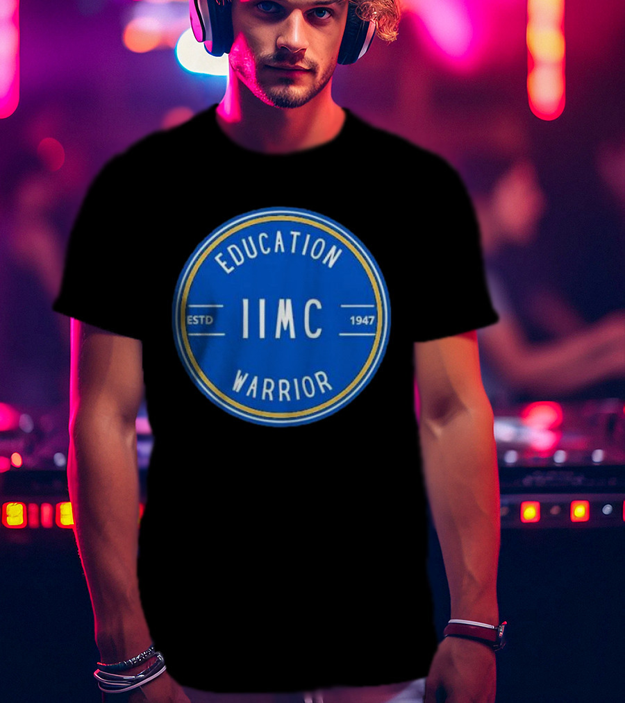 IIMC Education Warrior Estd 1947 Blue Emblem T-Shirt
