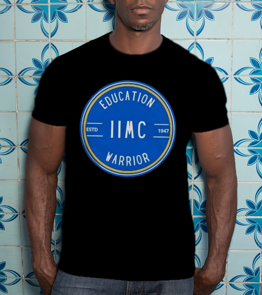 IIMC Education Warrior Estd 1947 Blue Emblem T-Shirt