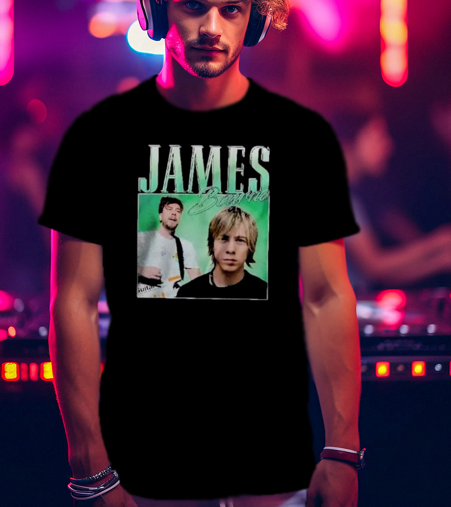 James Bourne Duo Musical Tribute Green Background T-Shirt