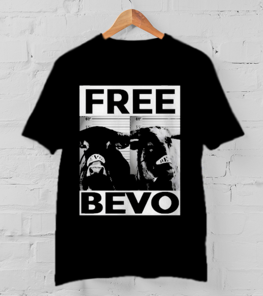 Free Bevo Mugshot Cow T-Shirt