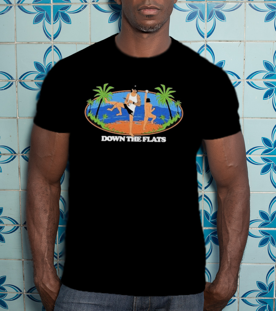 Alpha Blokes Down The Flats Beach Fun Tropical Vibes T-Shirt