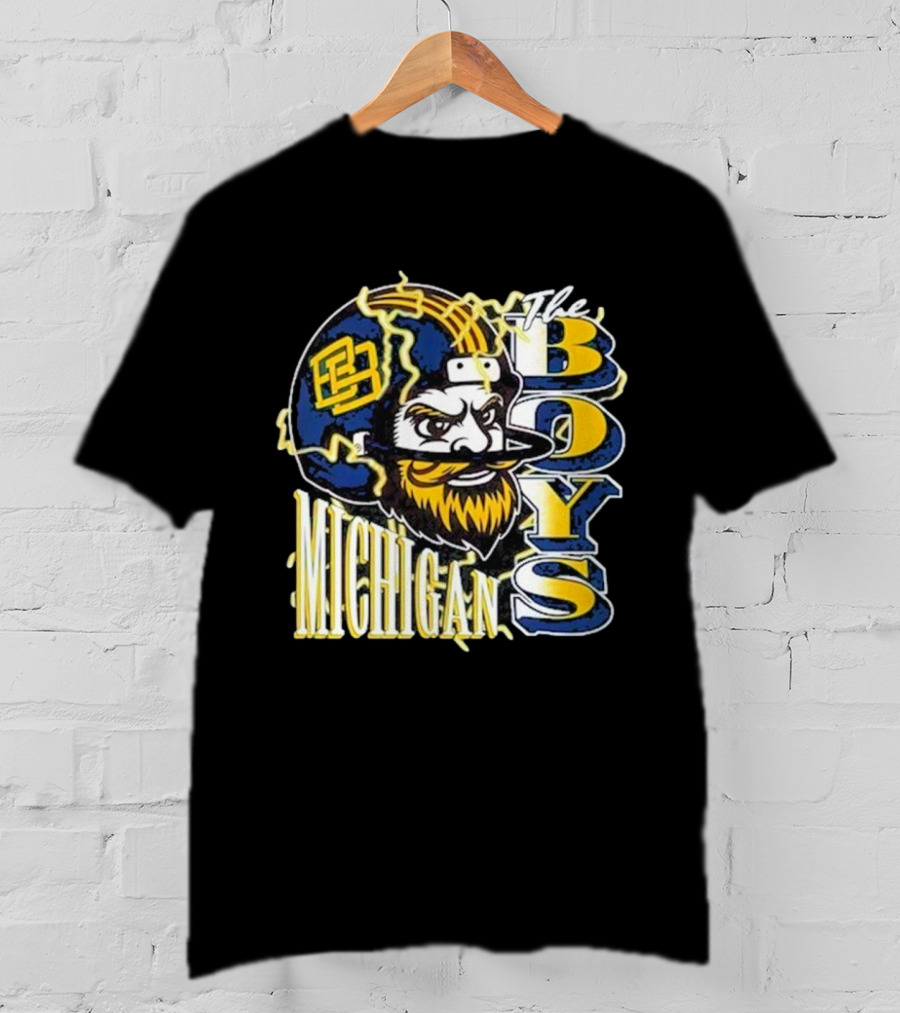 Michigan Lightning The Boys Football Helmet T-Shirt