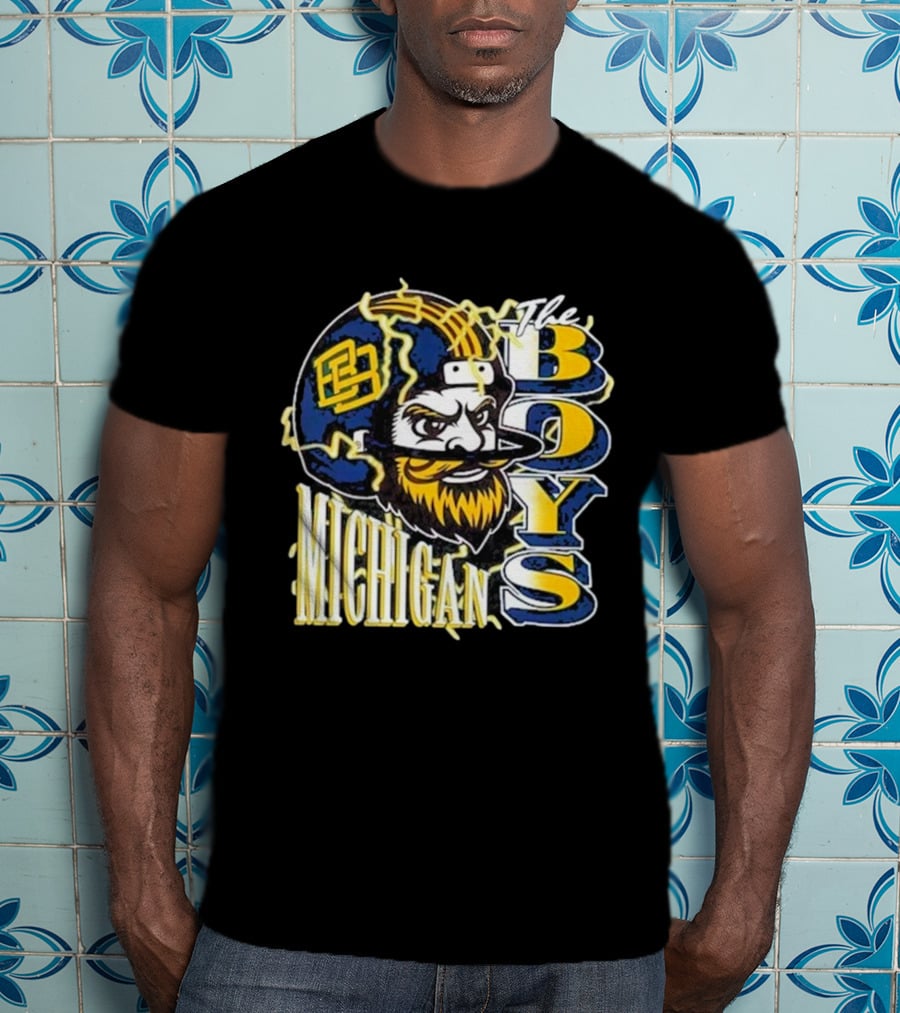 Michigan Lightning The Boys Football Helmet T-Shirt