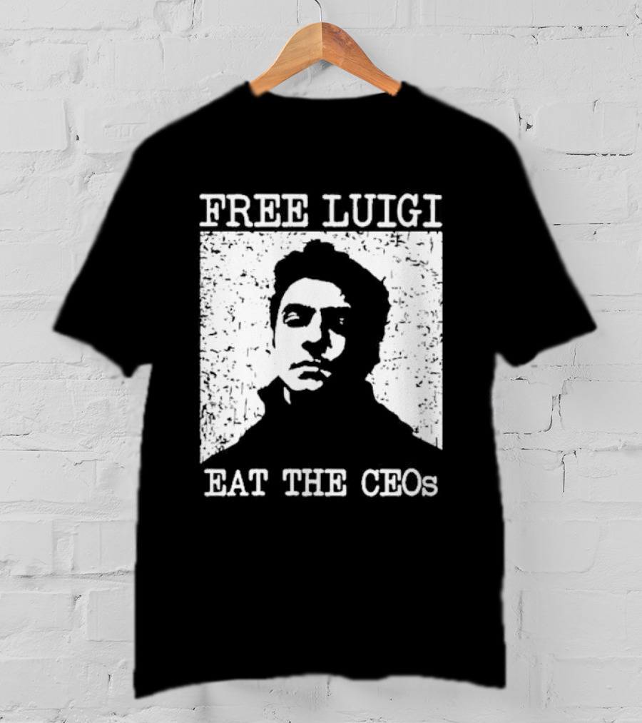 Free Luigi Eat The CEOs Stencil T-Shirt