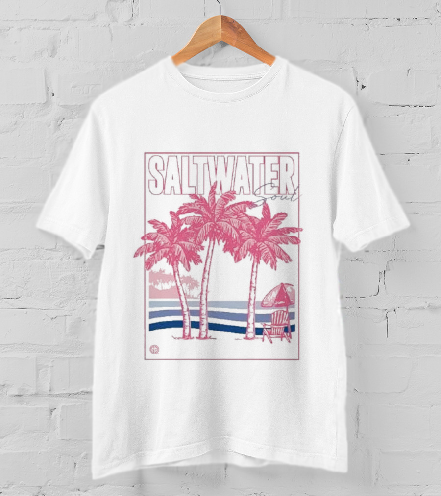 Saltwater Soul Palms And Waves Scene T-Shirt