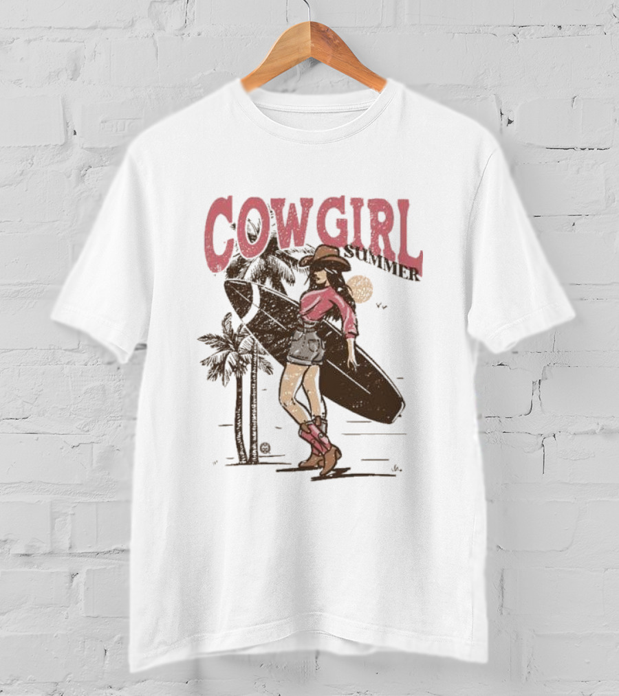 Cowgirl Summer Surfing Vibes T-Shirt