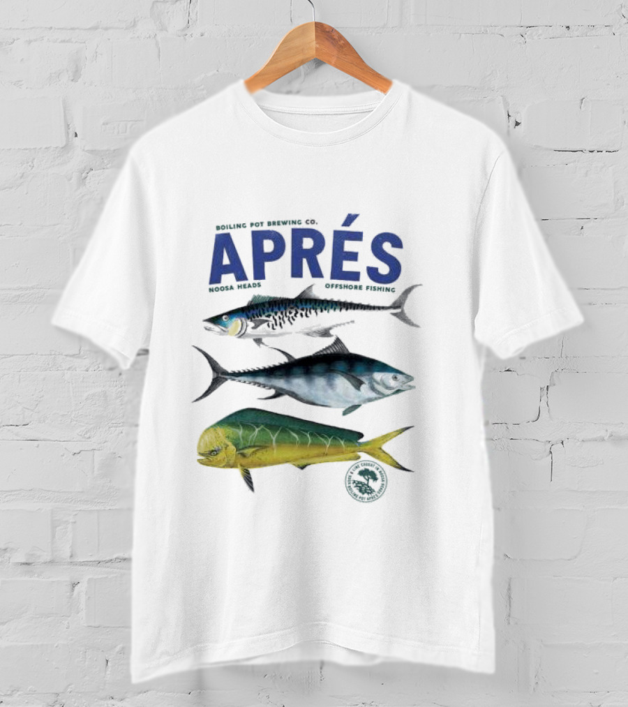 Boiling Pot Brewing Co Après Noosa Heads Offshore Fishing Fish T-Shirt