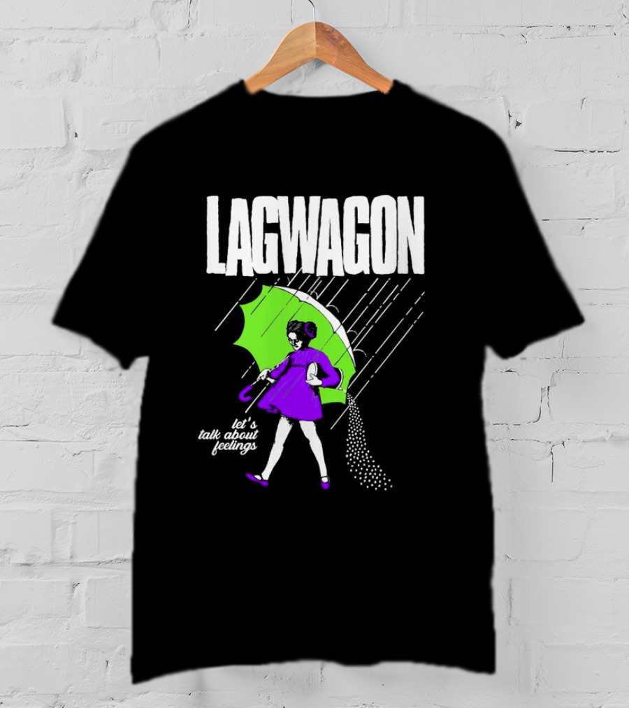 Lagwagon Let’s Talk About Feelings Green Umbrella Rain Girl Salty T-Shirt