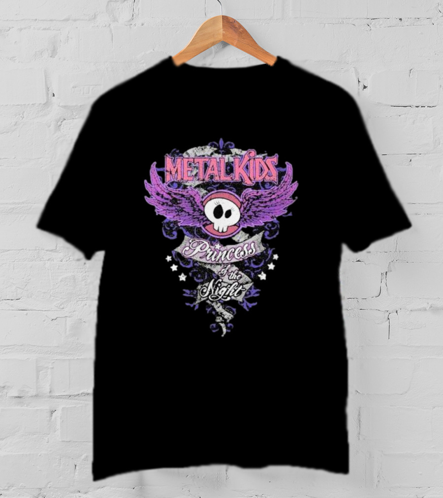 Metalkids Purple Winged Skull Princess Of The Night Stars T-Shirt