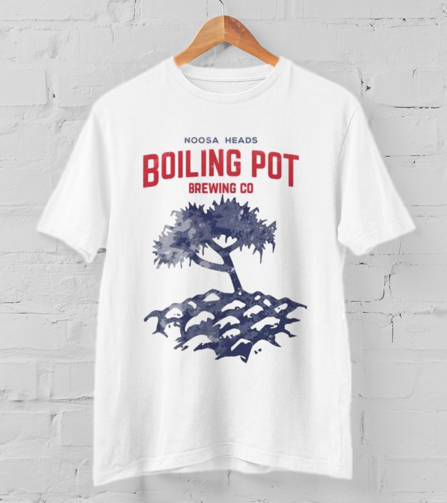 Noosa Heads Boiling Pot Brewing Co Tree And Waves T-Shirt