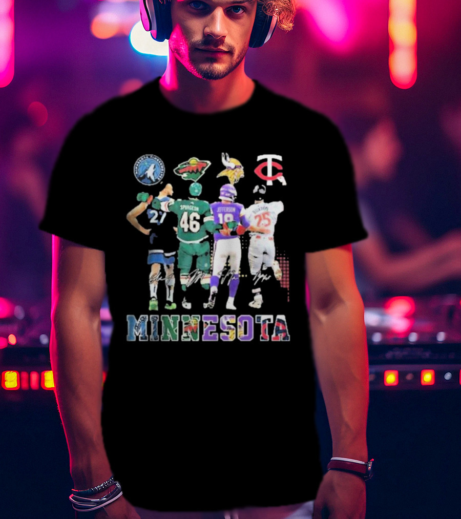 Minnesota Timberwolves Wild Vikings Twins Signature T-Shirt