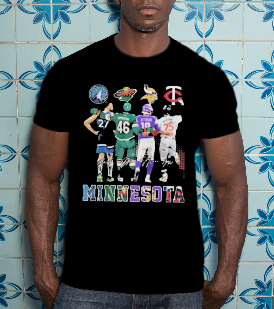 Minnesota Timberwolves Wild Vikings Twins Signature T-Shirt