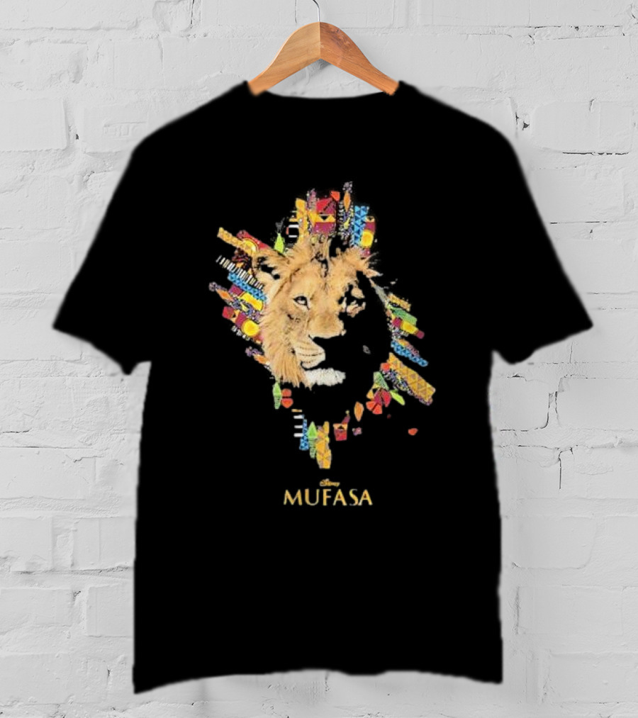 Disney Mufasa Legacy Of The Pride Lands Vibrant Tribal Lion Face T-Shirt