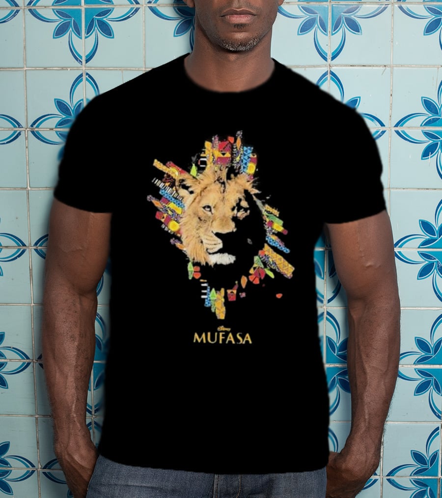 Disney Mufasa Legacy Of The Pride Lands Vibrant Tribal Lion Face T-Shirt
