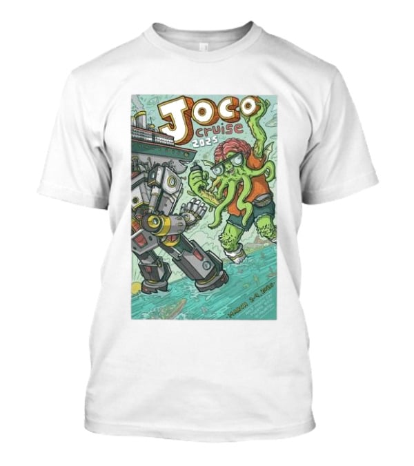 Joco Cruise 2025 Fort Lauderdale Robot Vs. Tentacle Monster March 2-9 T-Shirt