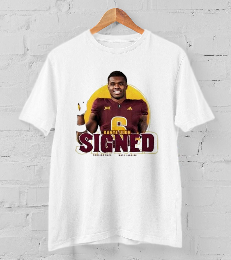 Kanye Udoh Signed Running Back Mays Landing Nj Football Player Number 6 T-Shirt