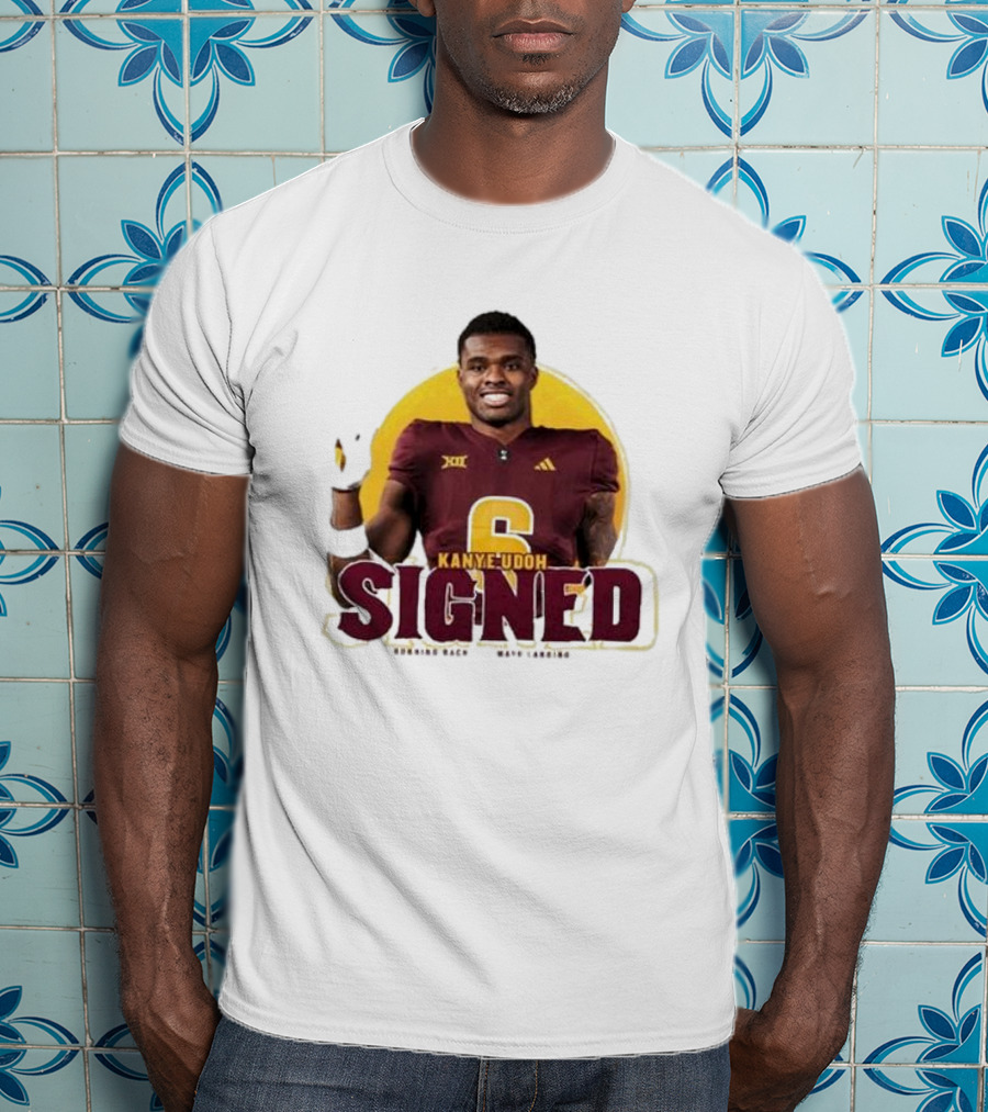 Kanye Udoh Signed Running Back Mays Landing Nj Football Player Number 6 T-Shirt