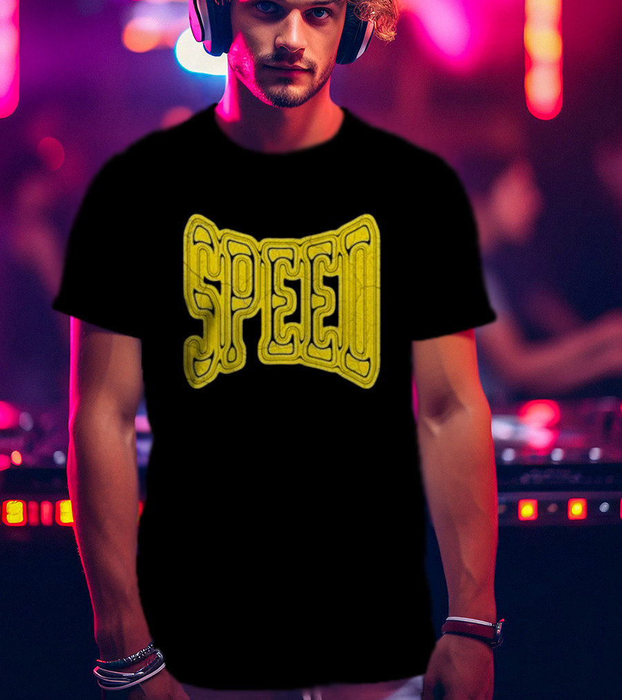 Ishowspeed Speed Gold Text Logo Bold Typography T-Shirt
