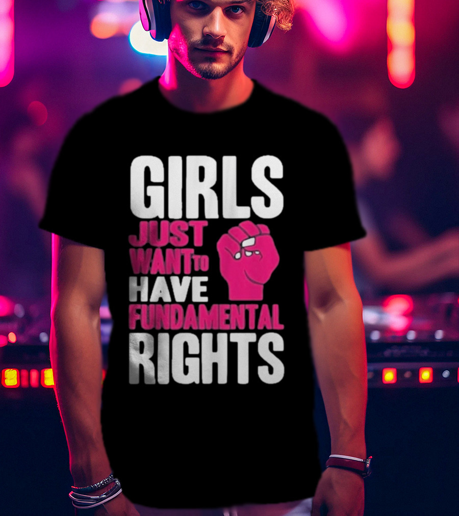 Cyndi Lauper Girls Just Want To Have Fundamental Rights Raised Fist Empowerment T-Shirt