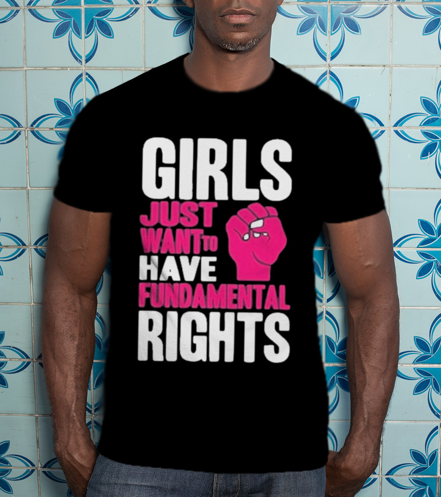 Cyndi Lauper Girls Just Want To Have Fundamental Rights Raised Fist Empowerment T-Shirt