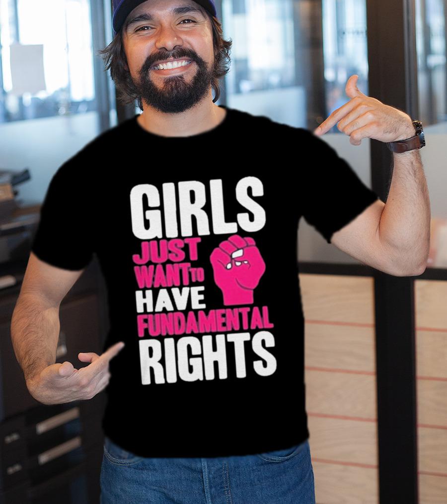 Cyndi Lauper Girls Just Want To Have Fundamental Rights Raised Fist Empowerment T-Shirt