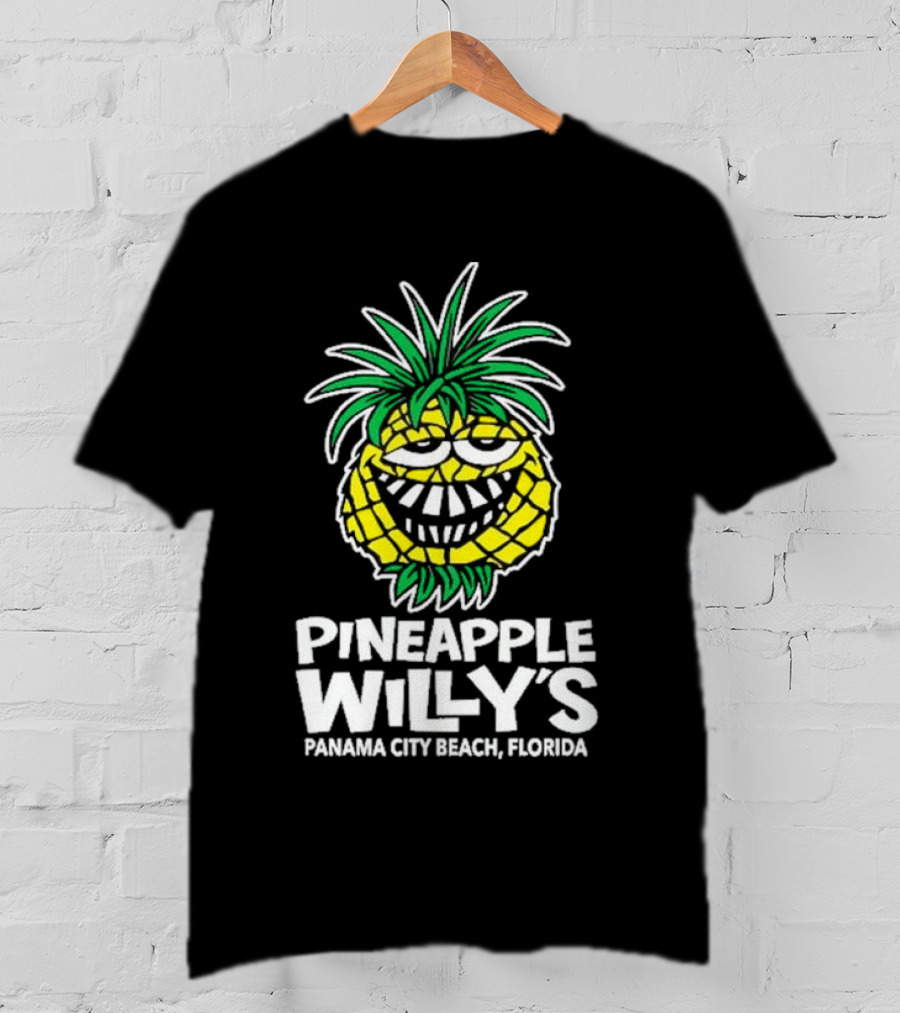 Pineapple Willy's Panama City Beach Florida Smiling Pineapple Face T-Shirt