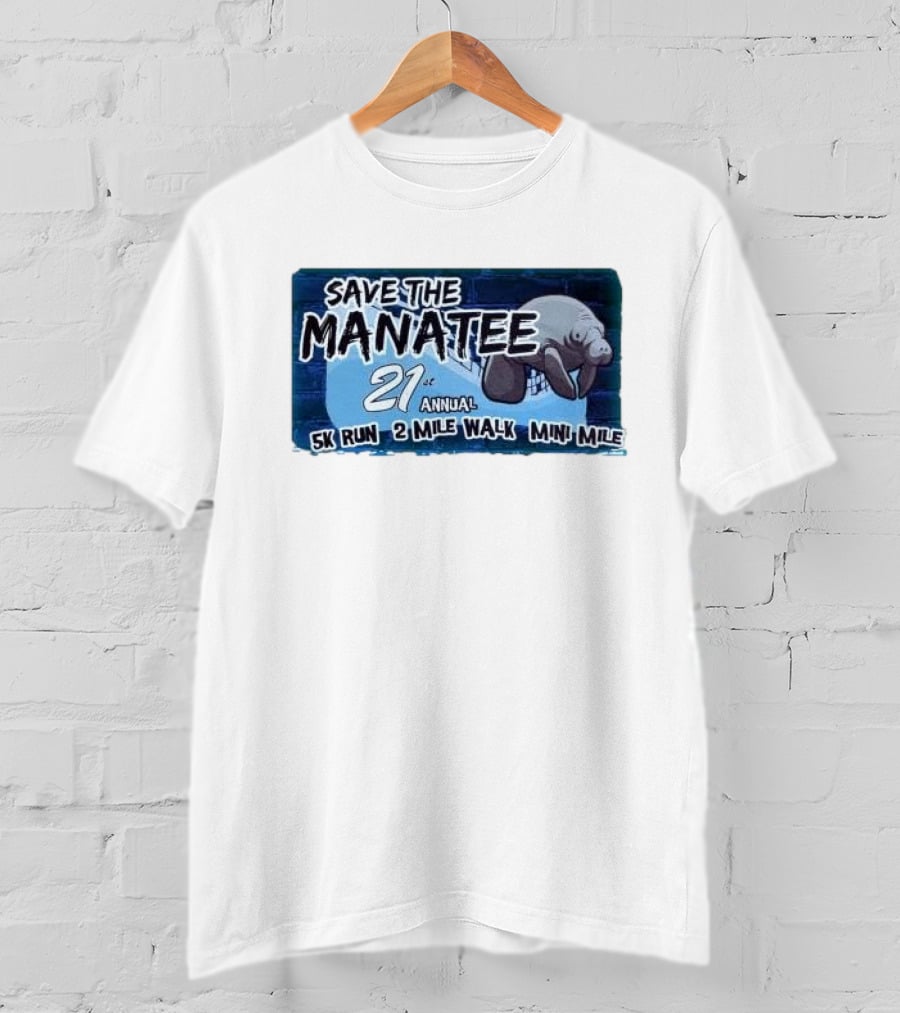 Save The Manatee 21st Annual 5K Run 2 Mile Walk Mini Mile T-Shirt