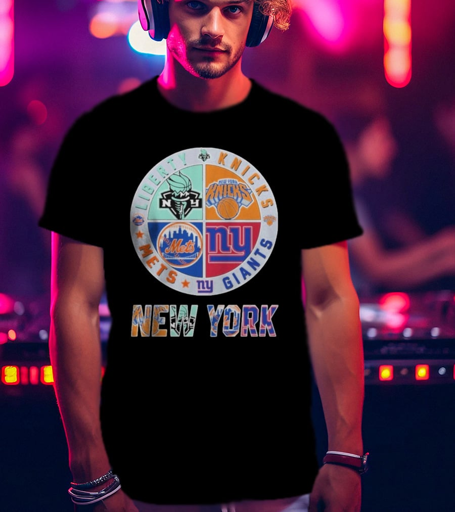 New York Liberty Knicks Mets Giants Yankees T-Shirt