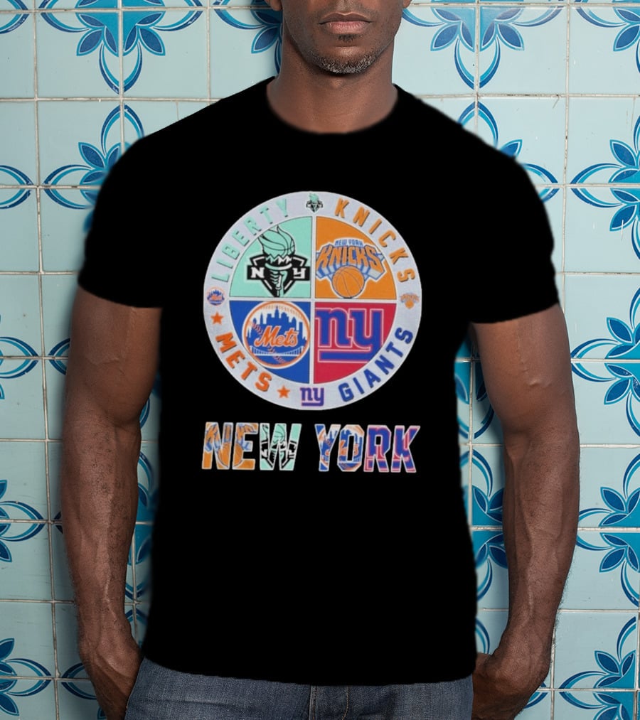 New York Liberty Knicks Mets Giants Yankees T-Shirt