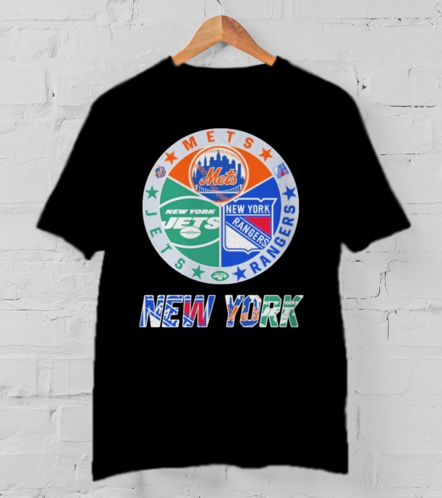 New York Mets Jets Rangers Logo Collaboration T-Shirt