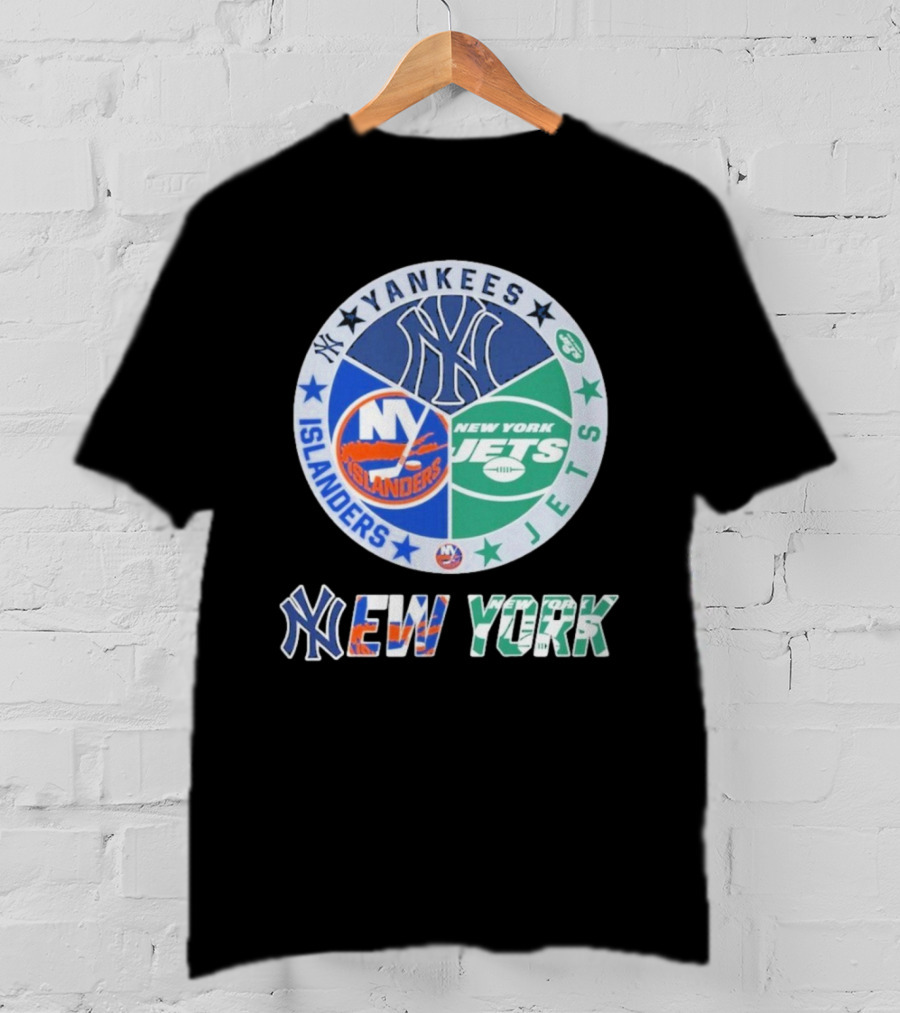 Yankees Islanders Jets New York Yankees X New York Jets X New York Islanders T-Shirt