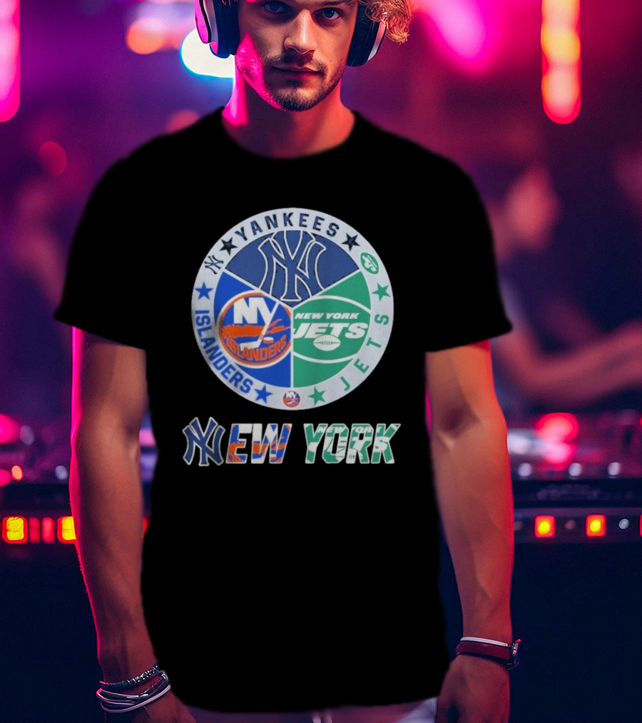 Yankees Islanders Jets New York Yankees X New York Jets X New York Islanders T-Shirt