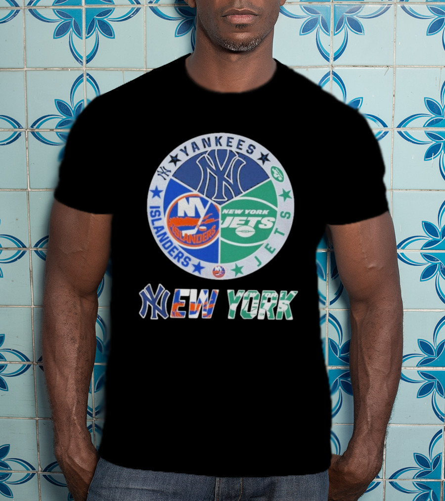Yankees Islanders Jets New York Yankees X New York Jets X New York Islanders T-Shirt
