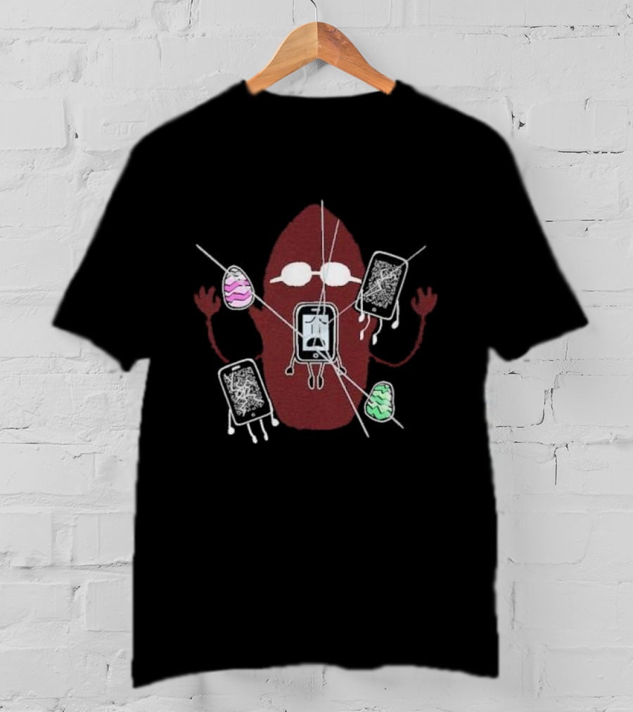 Shattered Memories Mephone3GS And Cobs With Broken Screens And Sunglasses T-Shirt