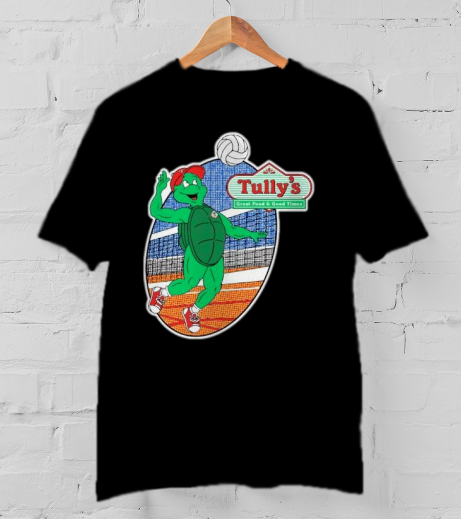 Tully’s Volleyball Great Food And Good Times Turtle Player T-Shirt