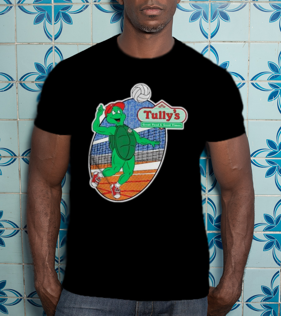 Tully’s Volleyball Great Food And Good Times Turtle Player T-Shirt