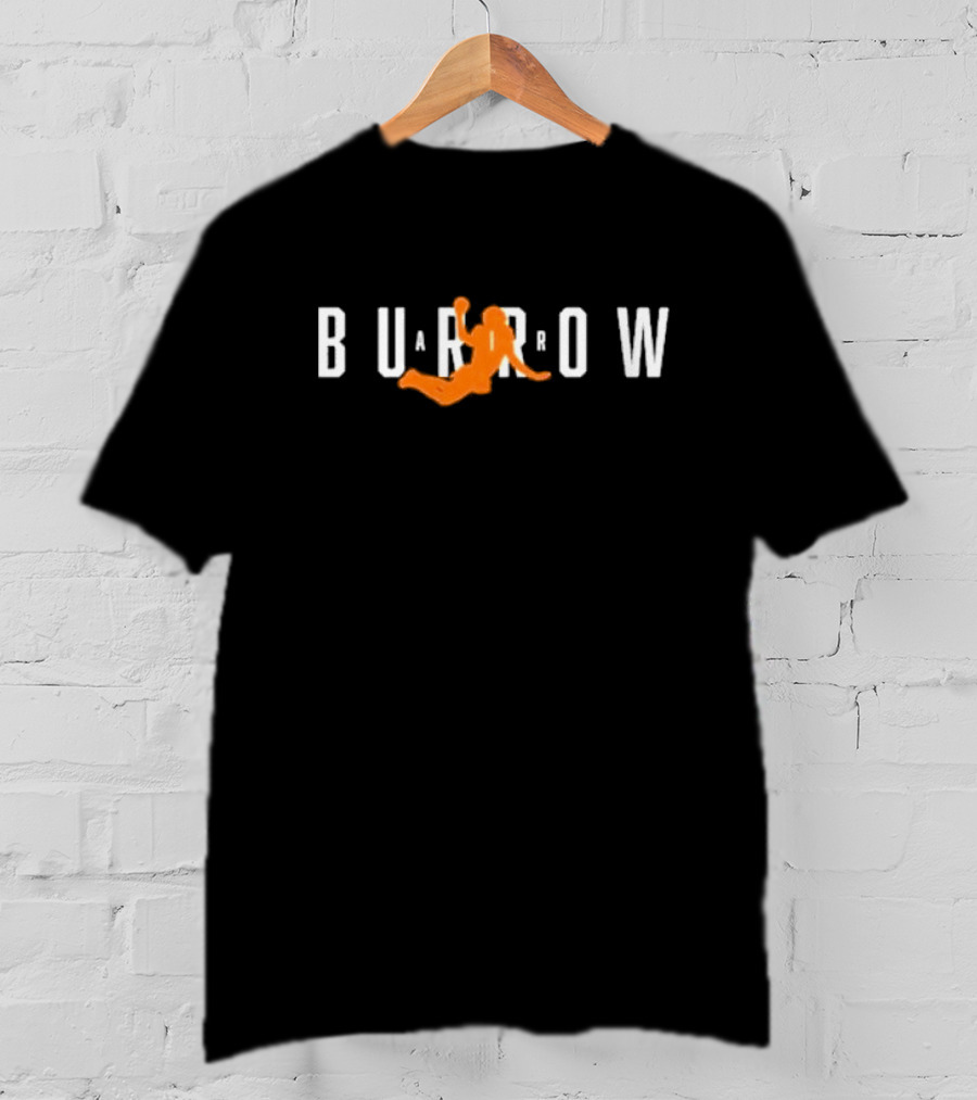 The Bengalorian Joe Burrow Air Football Leaping T-Shirt
