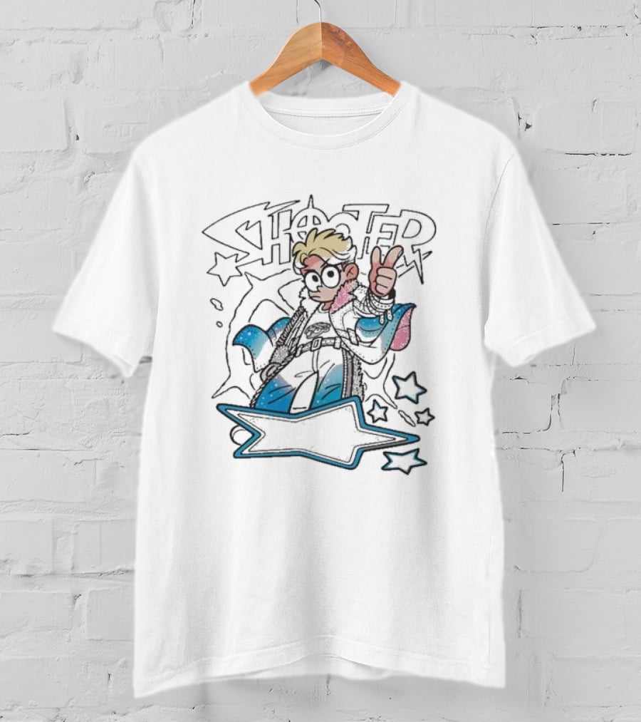 Umino Shota X Nielsen Shooter Collaboration Stars And Peace Sign T-Shirt