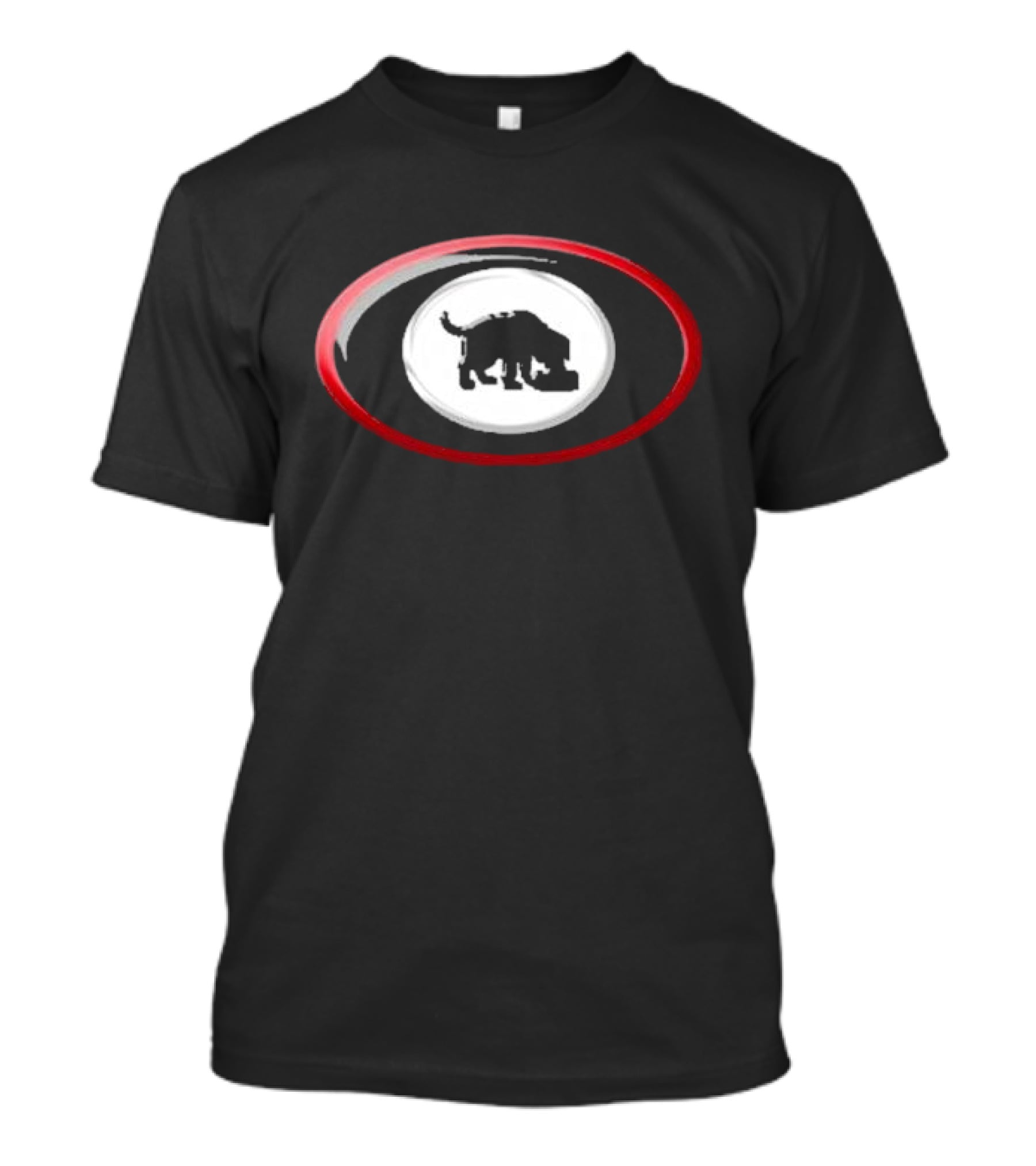 Niko-b Black Dog Embossed Circle Red Black White T-Shirt