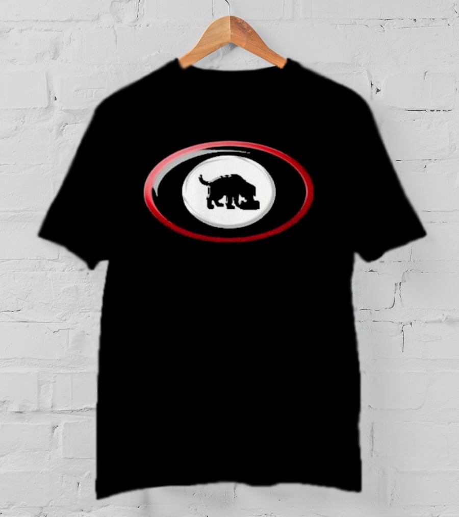 Niko-b Black Dog Embossed Circle Red Black White T-Shirt