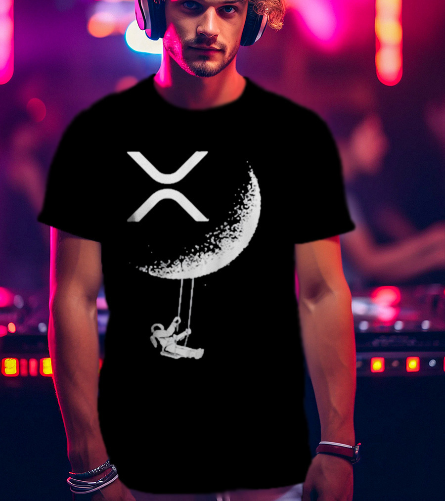 X-Moon Astronaut Swinging Beneath Lyndsey Wearing's Symbolic T-Shirt