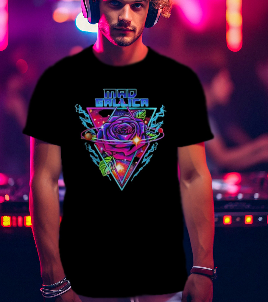 Mad Gallica Cosmic Rose Nebula Triangle T-Shirt