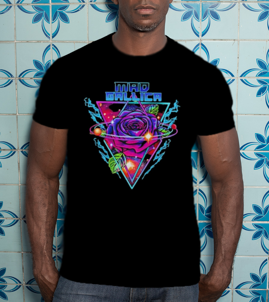 Mad Gallica Cosmic Rose Nebula Triangle T-Shirt
