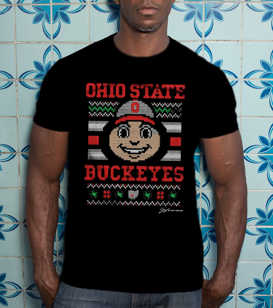 Ohio State Buckeyes Brutus Ugly Christmas T-Shirt